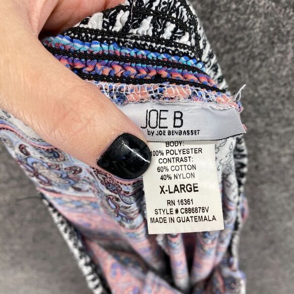 Joe B Pants Women XL Blue Striped High Rise Flat Front Flared Pull On Chino - Picture 6 of 7